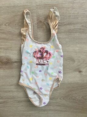 Juicy Couture Kids 3T Princess Crown Ruffle Swimsuit